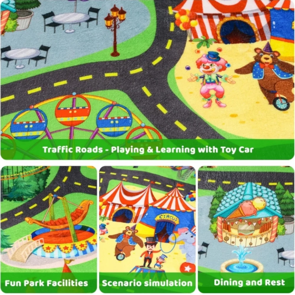 Colorful Children's Play Mat with Fun Design 59 × 78.7 In (approx. 5x7) NWT - Picture 5 of 9